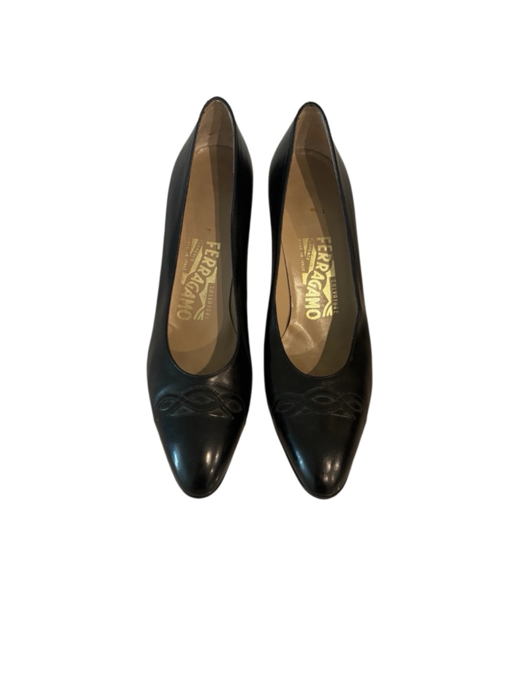 Vintage Ferragamo Black Heels